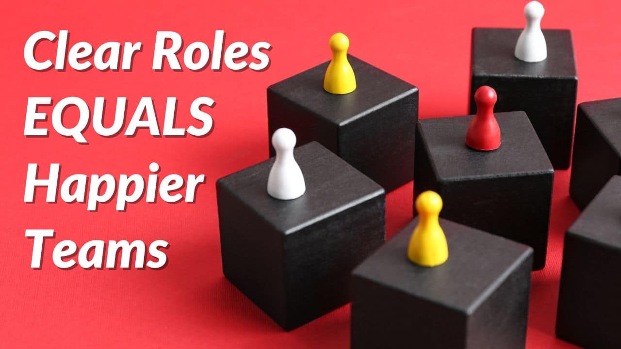 For this article by Jo Ilfeld, CEO of Incite to Leadership on clear roles the image small game pieces of different colors.