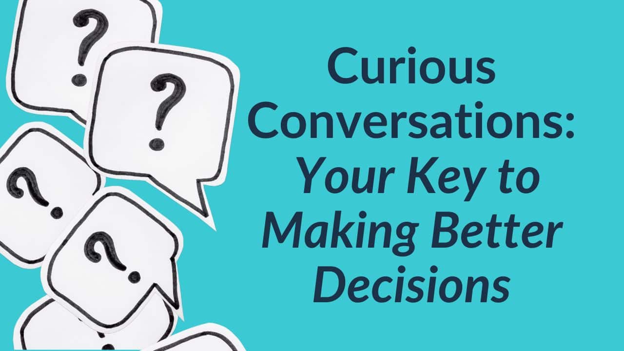 For this article by Jo Ilfeld, CEO of Incite to Leadership curious conversations the image shows question marks written on paper on a blue background.