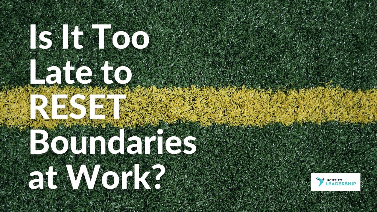 For this article by Jo Ilfeld, CEO of Incite to Leadership on reset boundaries the images shows a line that appears on a football pitch or court to delineate the boundary.